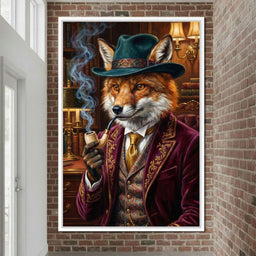 Gentleman Fox Smoking - NicheCanvas