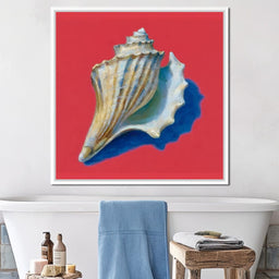Seashell Symphony on Crimson - NicheCanvas