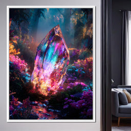 Radiant Crystal Forest Glade - NicheCanvas