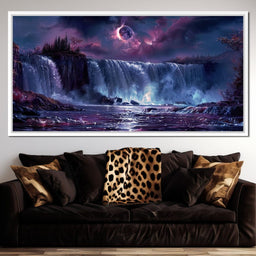 Eclipse Over Lavender Falls - NicheCanvas