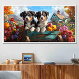 Puppy Paradise in Bloom - NicheCanvas