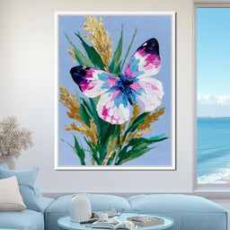 Pastel Butterfly Golden Foliage - NicheCanvas