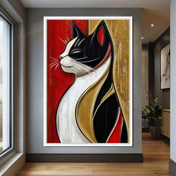 Majestic Feline Silhouette - NicheCanvas