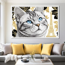 Parisian Feline Enchantment - NicheCanvas