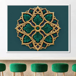 Gilded Emerald Knot Medallion - NicheCanvas