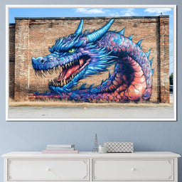 Street Art - Dragon's Fiery Majesty - NicheCanvas