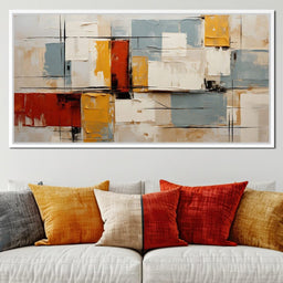 Abstract Ochre Geometry Fields - NicheCanvas