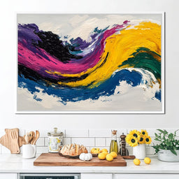 Electric Color Wave Abstract - NicheCanvas