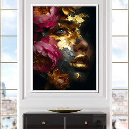 Golden Petal Portrait Radiance - NicheCanvas