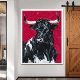 Bold Horned Bull Portrait - NicheCanvas