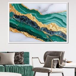 Emerald Geode Gold River - NicheCanvas