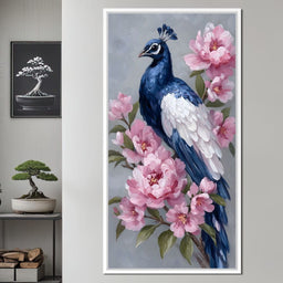 Peacock Among Blossoms - NicheCanvas