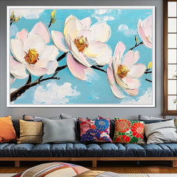 Magnolia Blossom Skyward - NicheCanvas