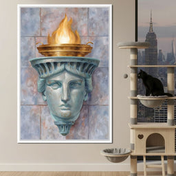 Liberty Torch Flame Portrait - NicheCanvas