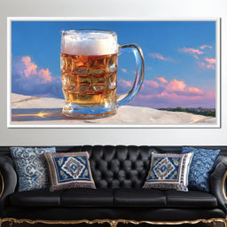 Golden Beer Reflections - NicheCanvas