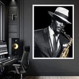 Midnight Jazz Saxophone Groove - NicheCanvas