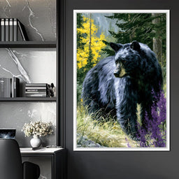 Solitary Forest Black Bear Rises - NicheCanvas