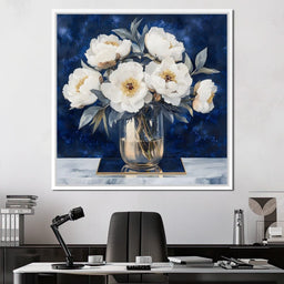 Peony Elegance Midnight Blooms - NicheCanvas
