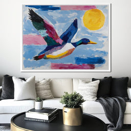 Sunlit Flight of Wild Duck - NicheCanvas
