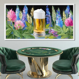 Floral Harmony with Golden Brew - NicheCanvas