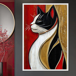 Majestic Feline Silhouette - NicheCanvas