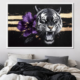 Tiger Roar of the Violet Stripes - NicheCanvas