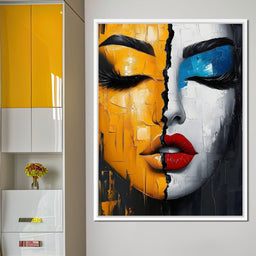 Dual Tones Modern Portrait Face - NicheCanvas