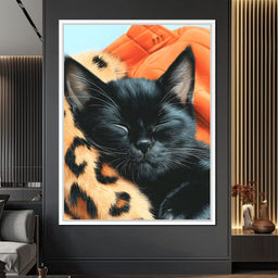 Dreamy Feline Slumber Bliss - NicheCanvas