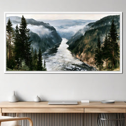 Where The Mountain River Bends - NicheCanvas