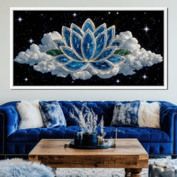 Celestial Lotus over Starlit Cloud - NicheCanvas
