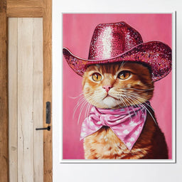 Pink Rodeo Cat Swagger - NicheCanvas