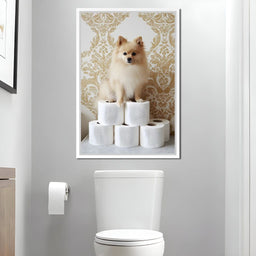Pomeranian Toilet Tissue Throne - NicheCanvas
