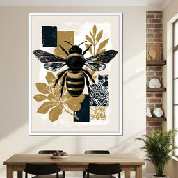 Botanical Bumblebee Collage - NicheCanvas