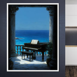 Seaside Sonata Grand Piano View - NicheCanvas