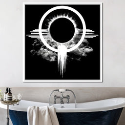 Celestial Eclipse Monochrome Burst - NicheCanvas