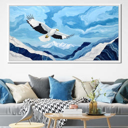 Majestic Eagle Soaring Over Peaks - NicheCanvas
