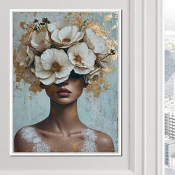 Golden Petal Silhouette - NicheCanvas