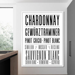 White Wine Typography - NicheCanvas