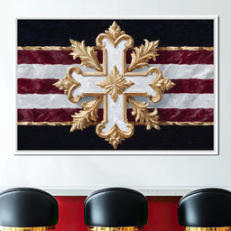 Baroque Gold Cross Majesty - NicheCanvas