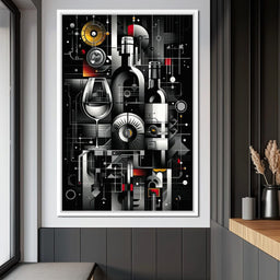Mechanical Wine Mosaic - NicheCanvas