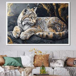 Golden Majesty Lynx Serenity - NicheCanvas