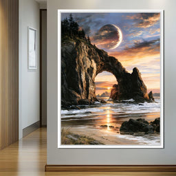 Celestial Arch Over The Golden Tide - NicheCanvas