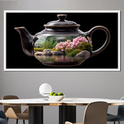 Zen Teapot Garden Reflection - NicheCanvas
