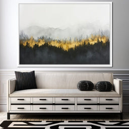 Radiant Mist Over Pine Peaks - NicheCanvas