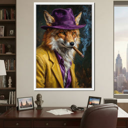 Gentleman Fox Smoking Cigar - NicheCanvas