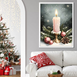 Winter Candlelight Glow - NicheCanvas