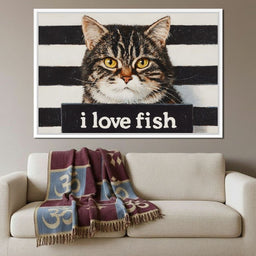 Tabby Cat Inmate Love Fish - NicheCanvas