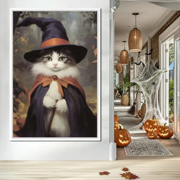Enchanted Autumn Wizard Cat - NicheCanvas