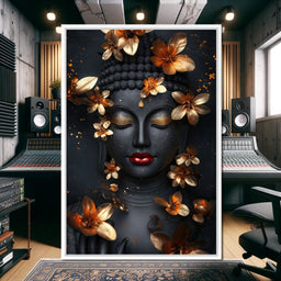 Radiant Floral Buddha Tranquility - NicheCanvas