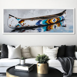 Reflections Of The Painted Canoe - NicheCanvas